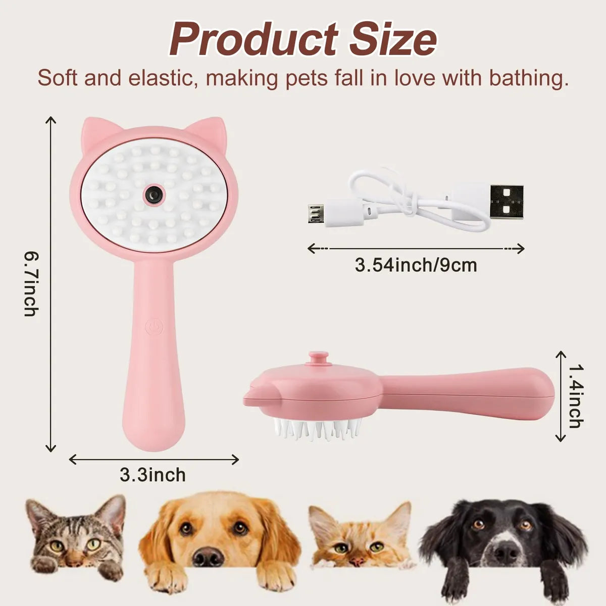 Cepillo a Vapor para Mascotas – Limpieza y Brillo al Instante